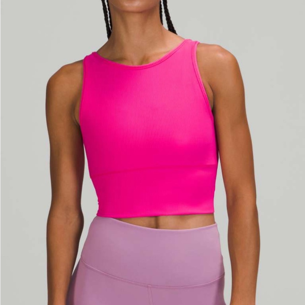 LULULEMON Power Pivot Ribbed Tank in Sonic Pink